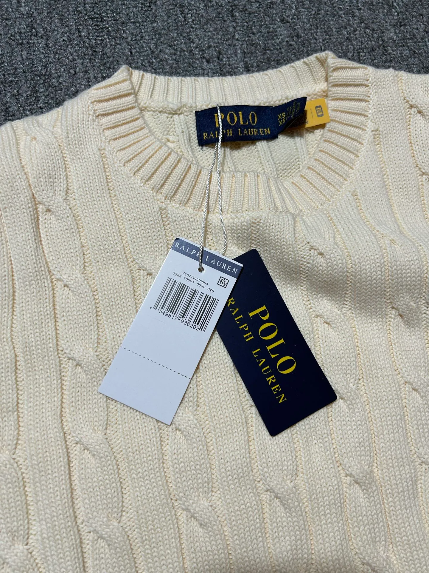 P160 Polo Ralph Lauren SS23 solid color logo embroidered sweater, official website logo on the collar. Scan the QR code to enter the official website and compare the quality at will. Size: XS-L